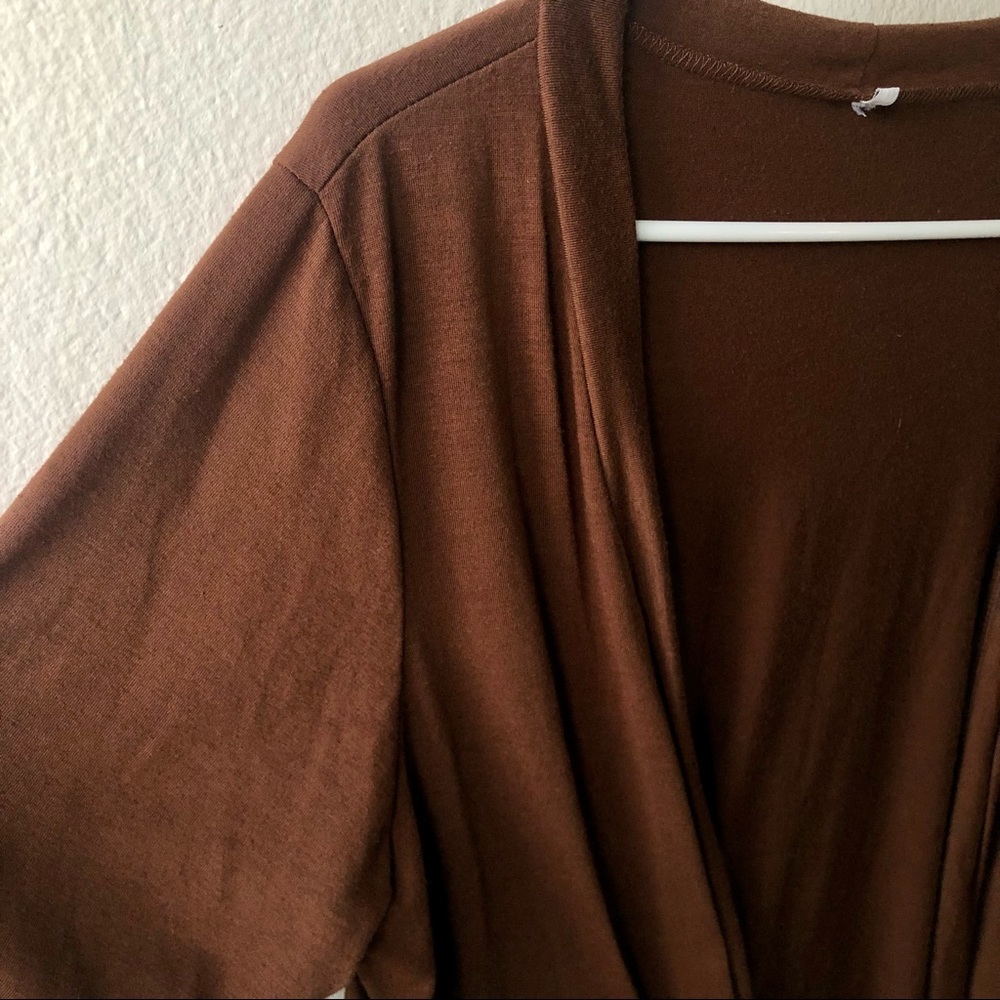 Long Brown Duster Cardigan - Picture 4 of 7